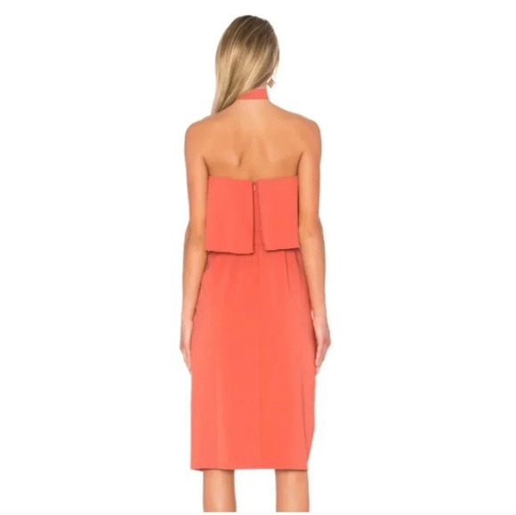LOVER'S & FRIENDS Max Midi strapless Dress in Blood Orange. Size xs - Picture 5 of 13